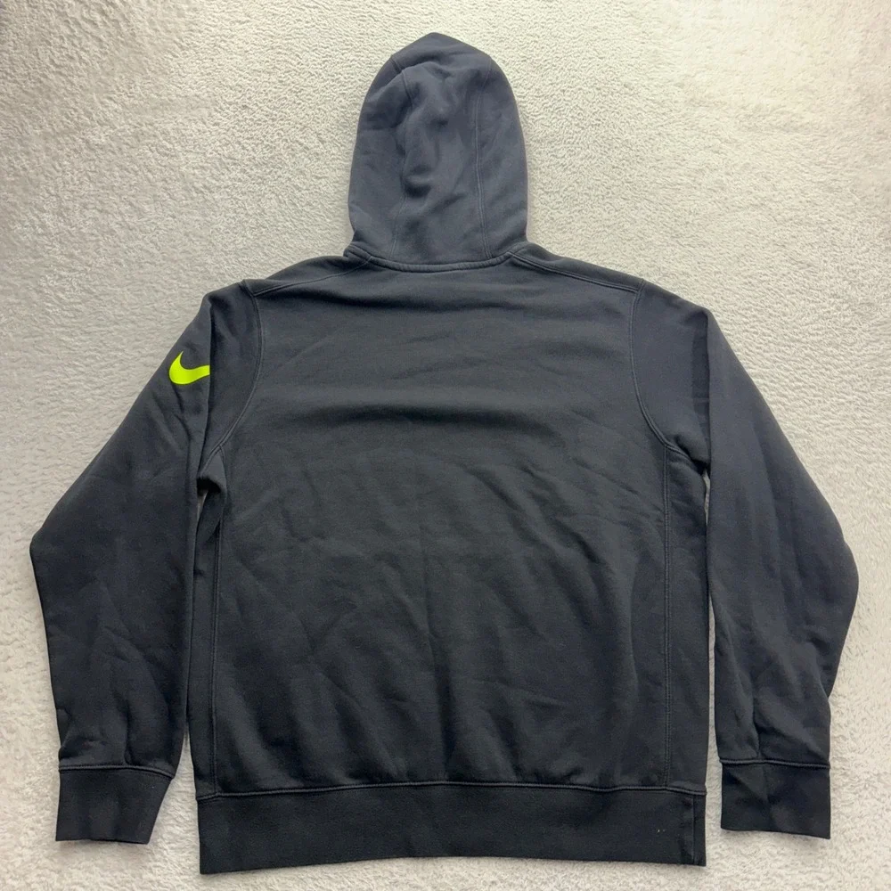 Nike Mens Carolina Panthers Hoodie Black Neon Yellow Graphic Pullover Medium